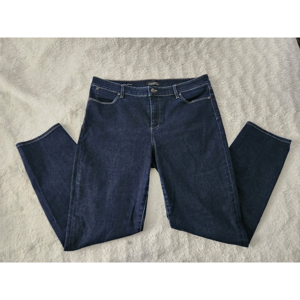 Talbots Flawless Five Pocket Slim Ankle Jeans Women's Size 14 Dark Wash Denim